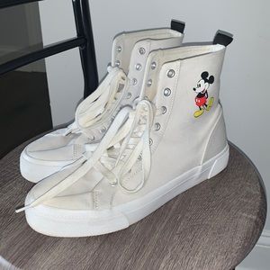 Zara Disney Mickey Mouse High Top Canvas Sneakers